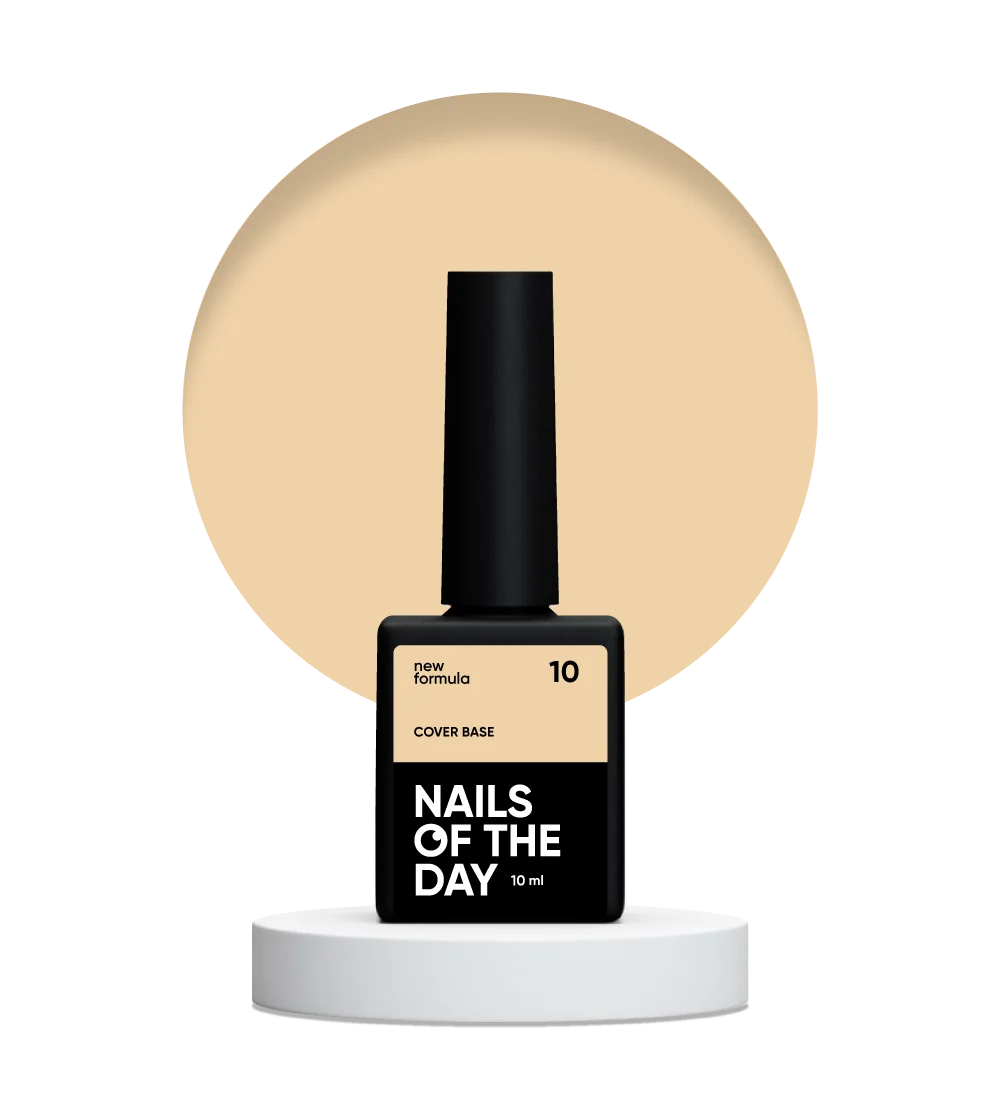 Nailsoftheday Cover base NEW Formula 10 - base camuflaje color durazno para uñas, 10 ml