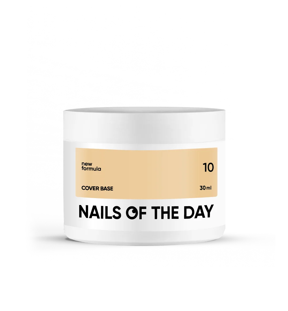 Nailsoftheday Cover base NEW Formula 10 - base camuflaje color durazno para uñas, 10 ml