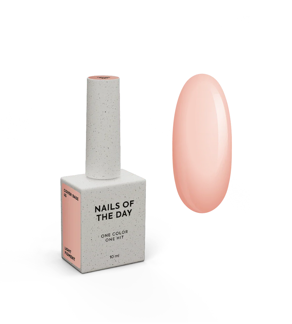 NAILSOFTHEDAY Cover Base 45 Light Pigment – base para uñas nude semitransparente con pigmentación ligera, 10 ml