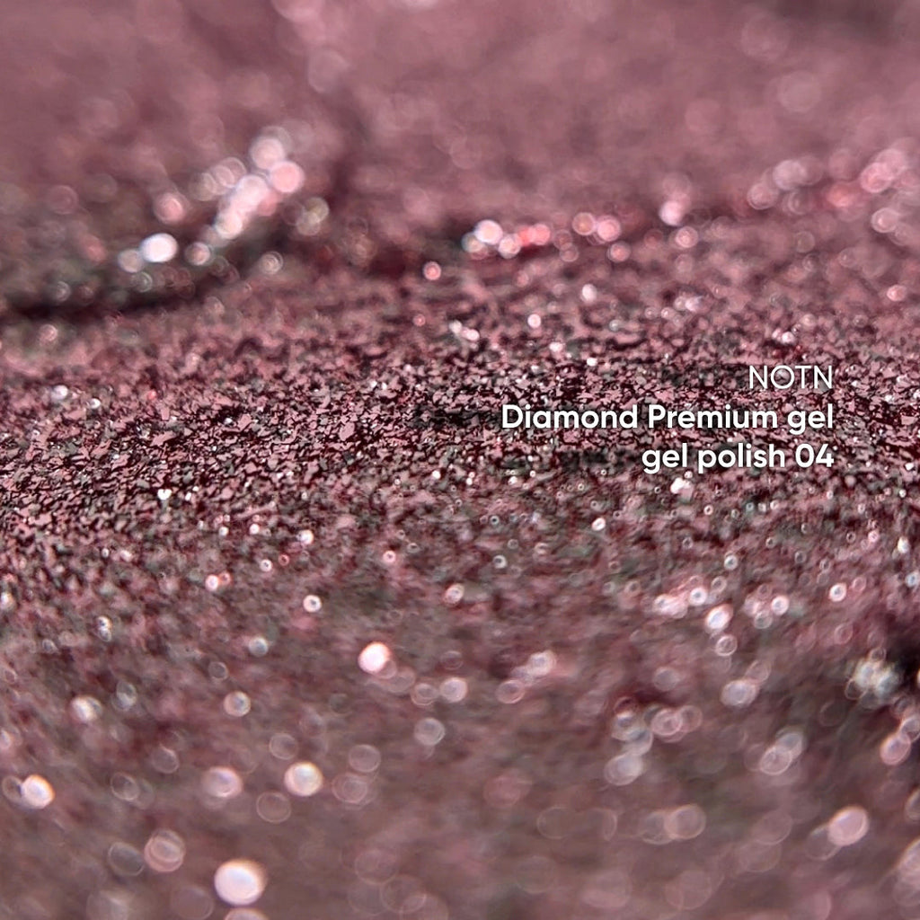 NAILSOFTHENIGHT Diamond Premium gel – esmalte en gel 04 — Esmalte semipermanente rosa dorado con finas hojas metálicas para uñas, 5 ml