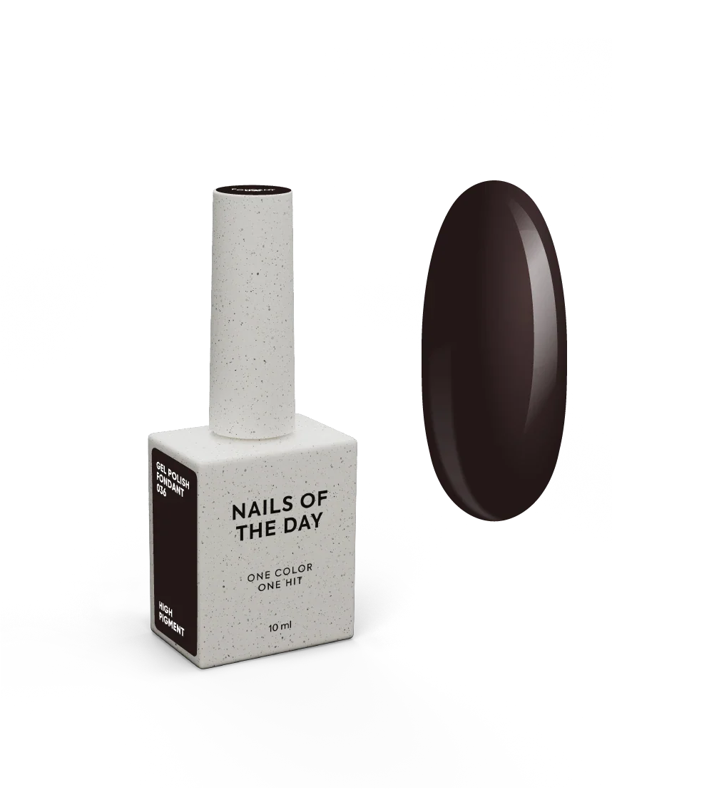 NAILSOFTHEDAY Gel Polish Fondant — esmalte semipermanente marrón oscuro, cobertura en una sola capa, 10 ml