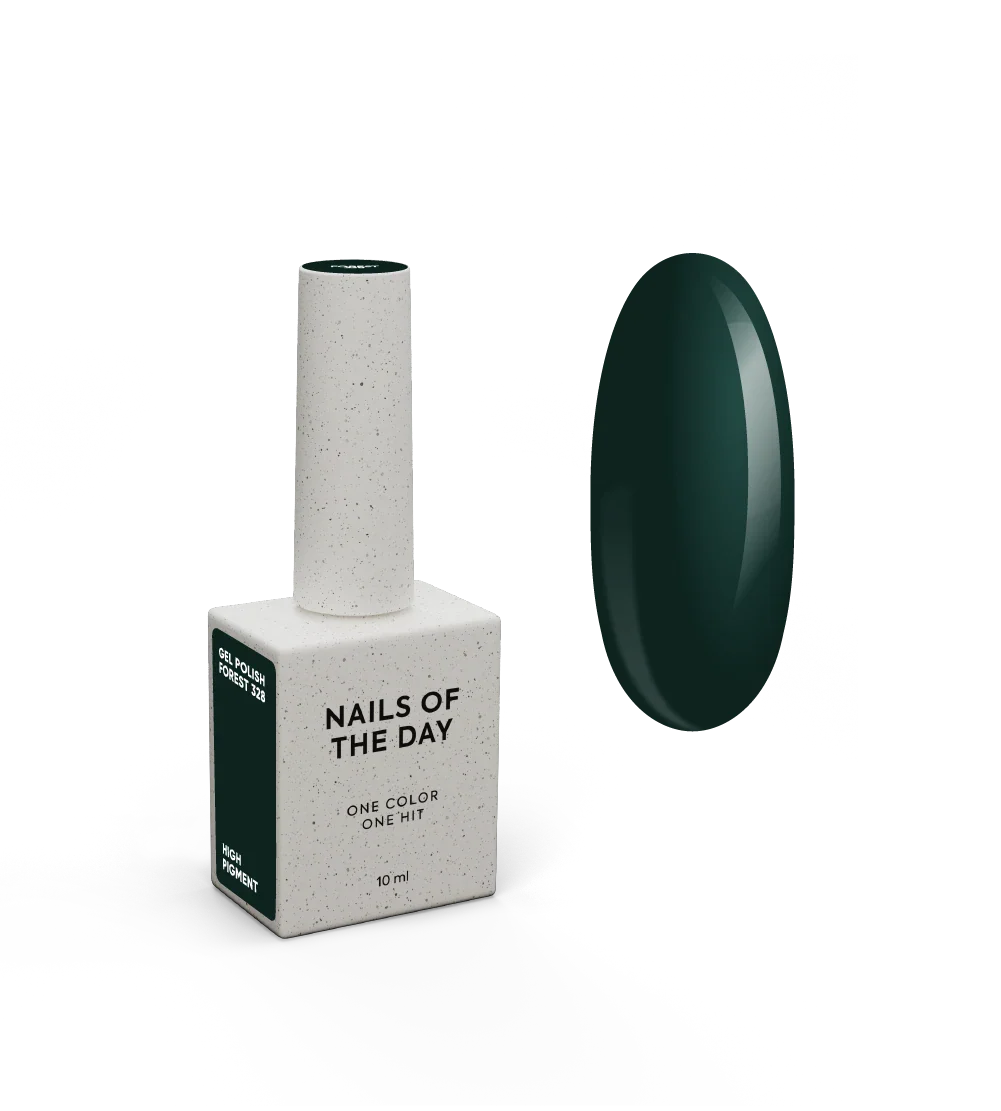 NAILSOFTHEDAY Gel Polish Forest — esmalte semipermanente verde oscuro, cobertura en una sola capa, 10 ml