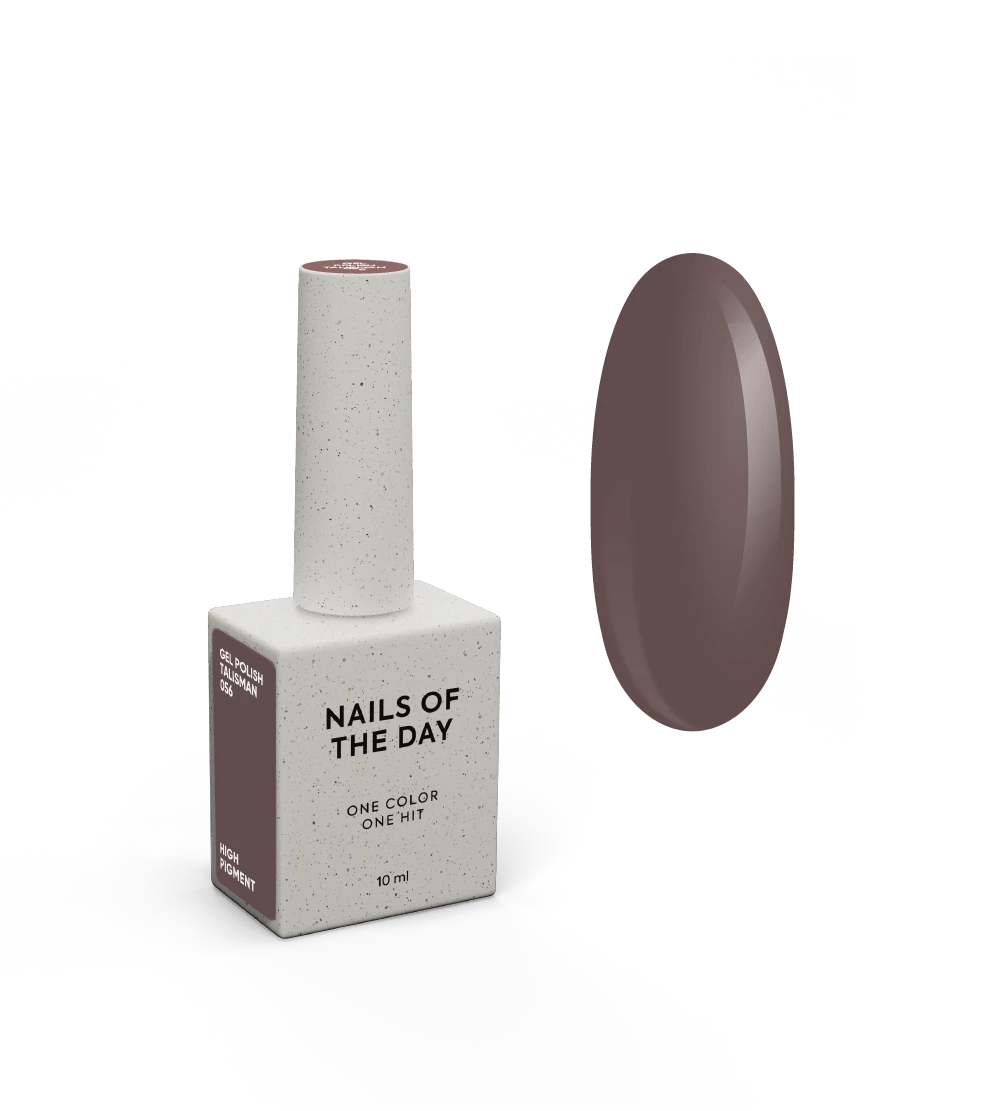 NAILSOFTHEDAY Gel Polish Talisman 056 — esmalte semipermanente marrón empolvado con cobertura en una sola capa, 10 ml