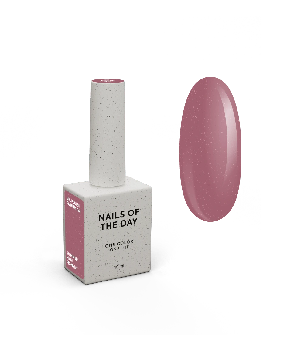 NAILSOFTHEDAY Gel Polish Parfum 061 — esmalte semipermanente en tono empolvado oscuro con shimmer y cobertura en una sola capa, 10 ml