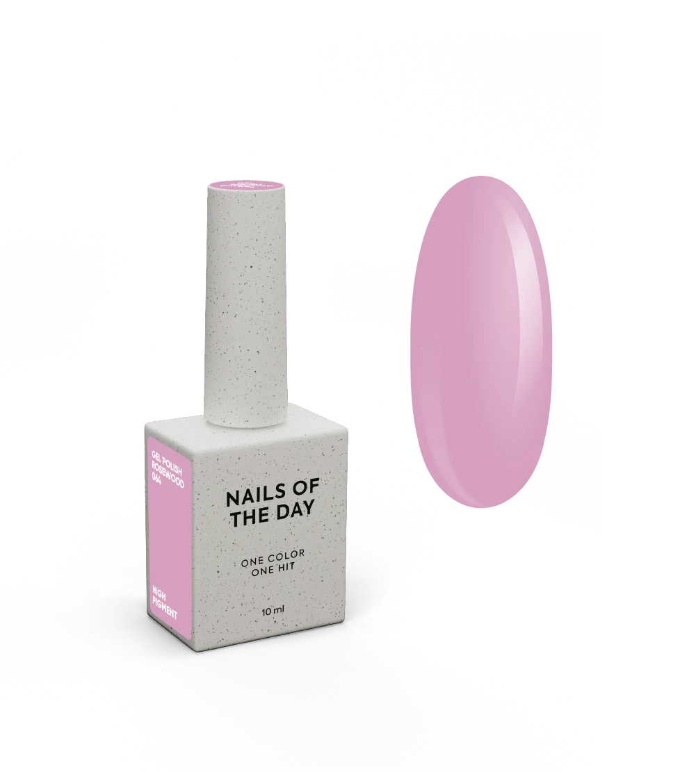 NAILSOFTHEDAY Gel Polish Rosewood 064 — esmalte semipermanente rosa empolvado con cobertura en una sola capa, 10 ml