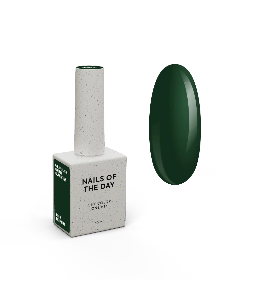 NAILSOFTHEDAY Let's Special Green Glass, esmalte semipermanente esmeralda para cubrir uñas en una capa, 10 ml