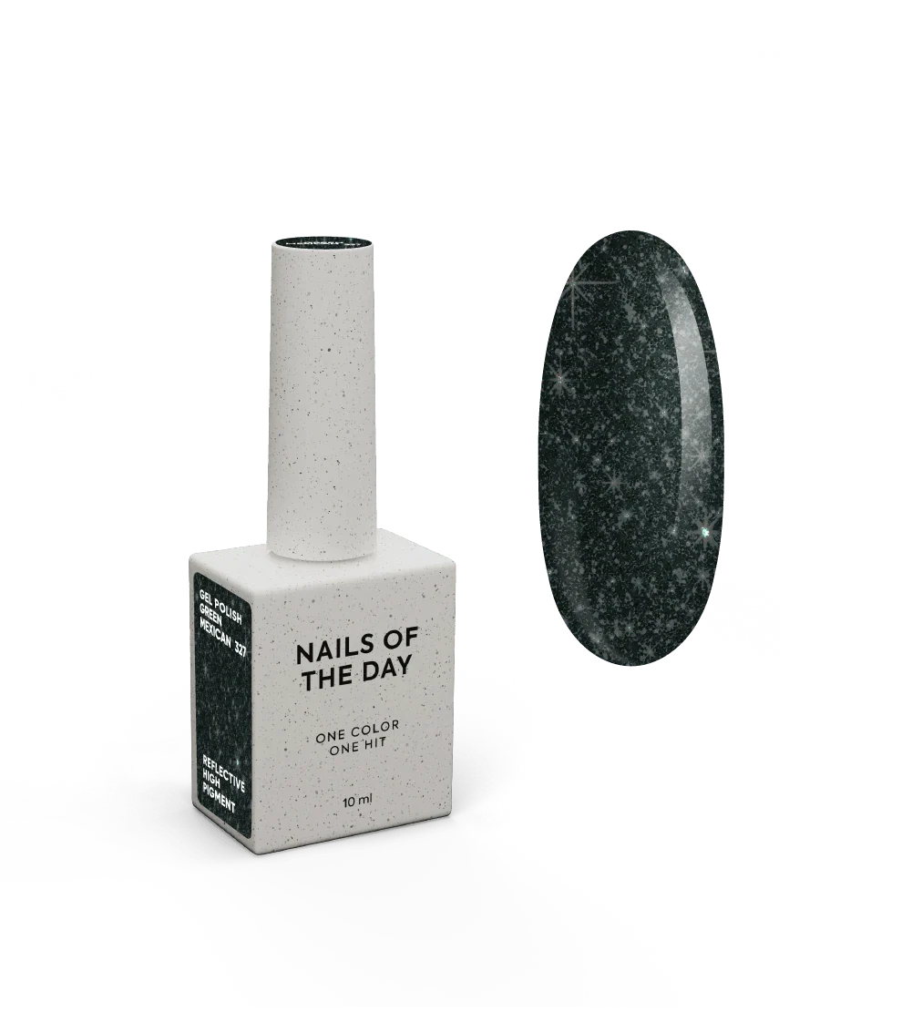 NAILSOFTHENIGHT Green Mexican gel polish — esmalte semipermanente reflectante verde oscuro, 10 ml