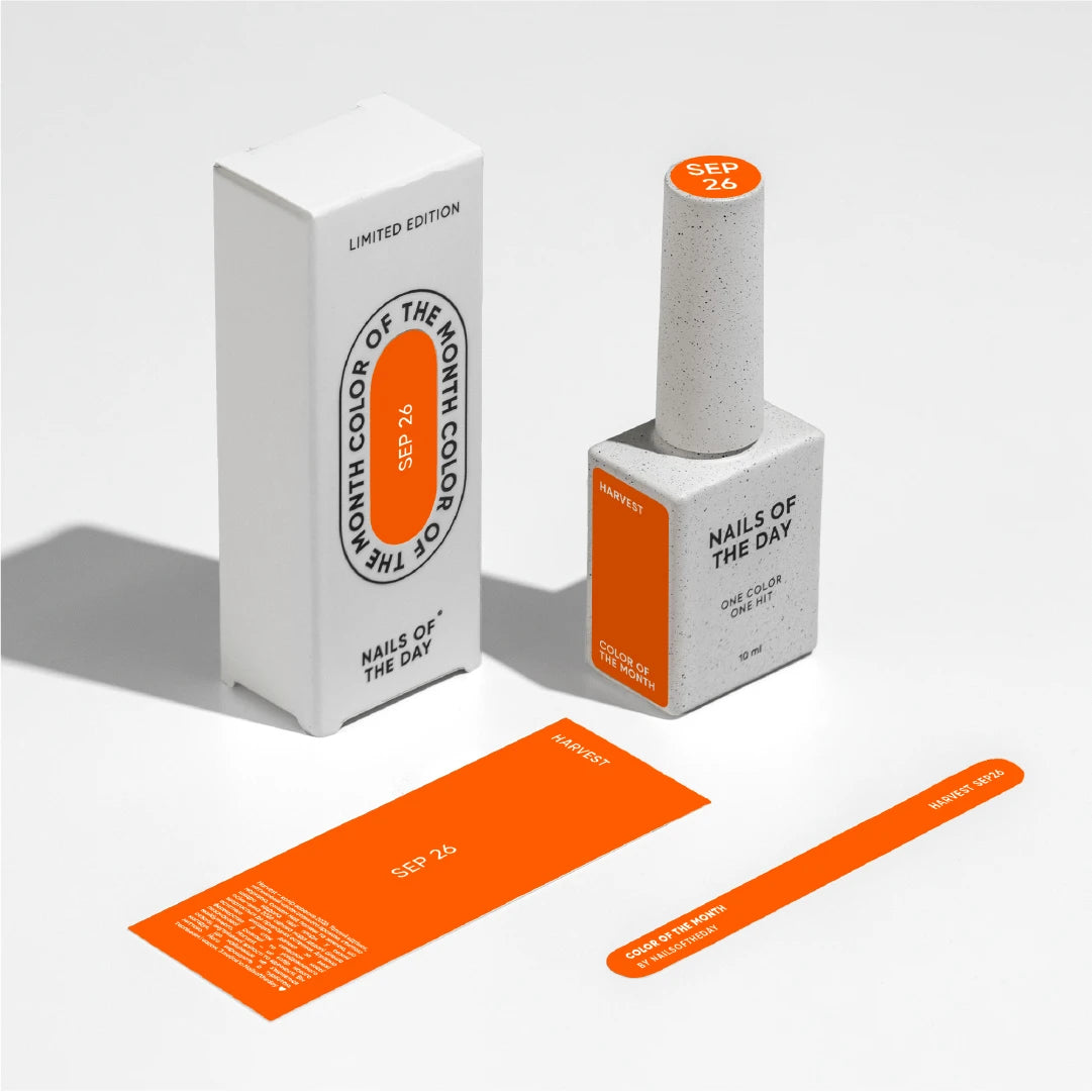 NAILSOFTHEDAY el Color del Mes de septiembre 2026 Harvest — naranja, cobertura en una sola capa, 10 ml