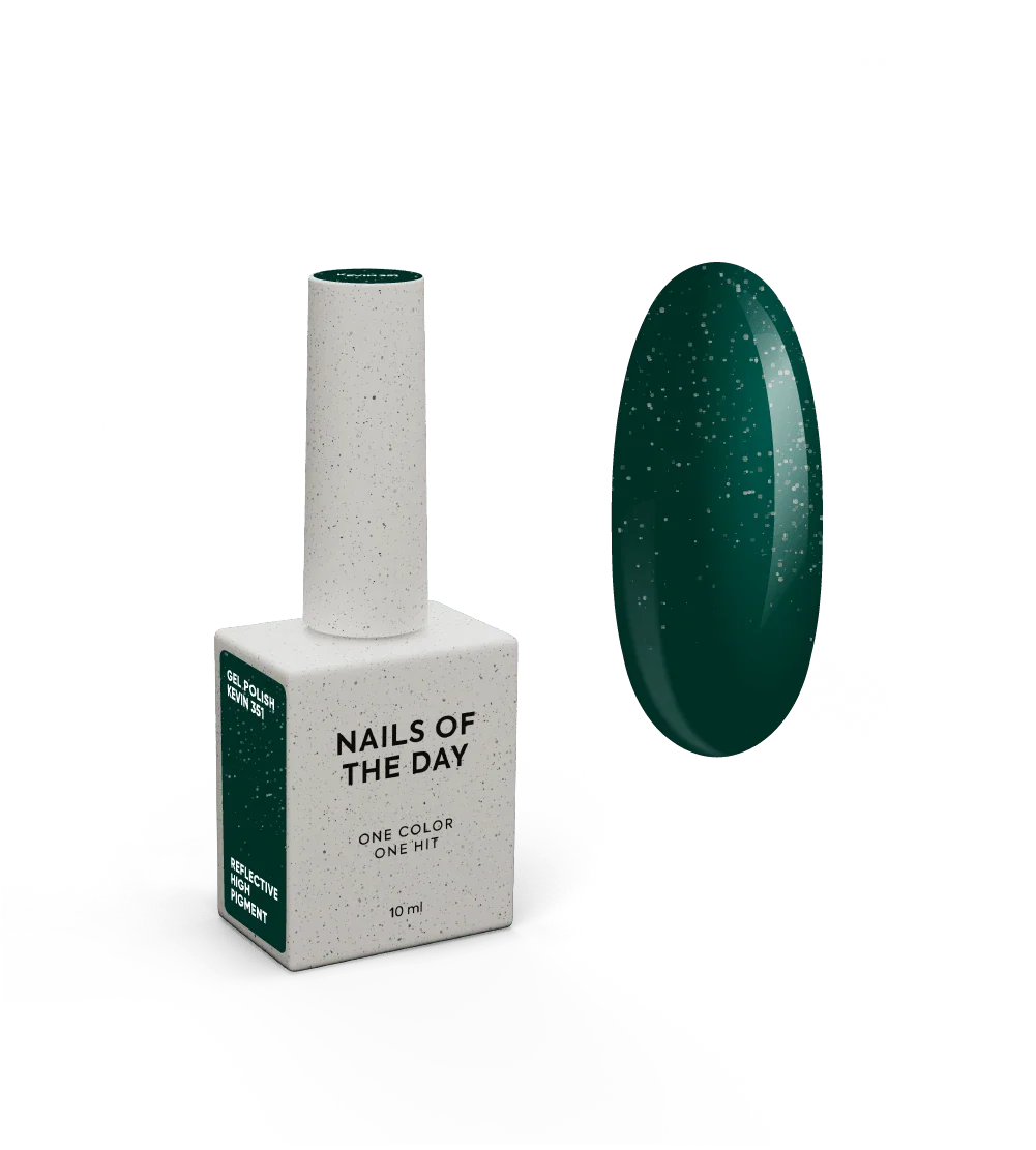 NAILSOFTHENIGHT Let's Special Kevin: esmalte semipermanente verde oscuro que refleja la luz y cubre en una capa, 10 ml