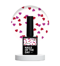 NAILSOFTHEDAY Kupidon Top 05 — top coat con corazones rojo intenso y frambuesa, sin capa pegajosa, 10 ml.