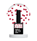 NAILSOFTHEDAY Kupidon top 02: top delicado para uñas con elegantes corazones burdeos, sin capa pegajosa, 10 ml
