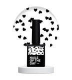 NAILSOFTHEDAY Kupidon top 03: top delicado para uñas con corazones negros intensos, sin capa pegajosa, 10 ml