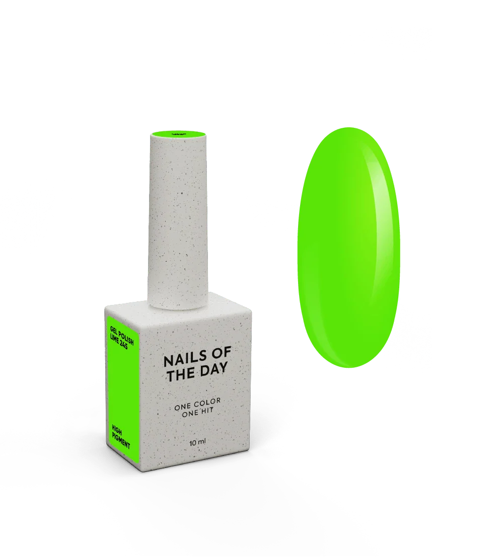 NAILSOFTHEDAY Let's Special Lime: un esmalte semipermanente especial de verde neón que se superpone en una capa, 10 ml