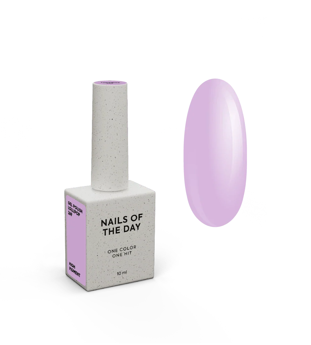 NAILSOFTHEDAY Let's Special Lollipop: esmalte semipermanente de uñas pastel violeta que cubre una capa, 10 ml