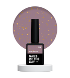 NAILSOFTHEDAY Malbec base potal 04 – fantástica base imitacion cristal con elementos dorados, 10 ml