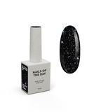 NAILSOFTHENIGHT Manhattan gel polish -  esmalte semipermanente reflectante negro con brillo holográfico para uñas, 10 ml