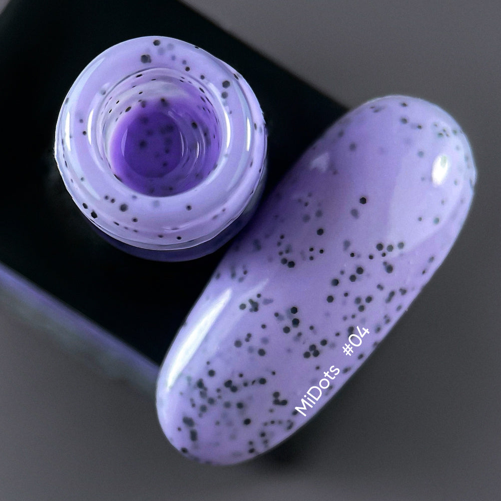 NAILSOFTHEDAY MiDots gel polish 04 - esmalte semipermanente  violeta claro con puntos negros, 10 ml