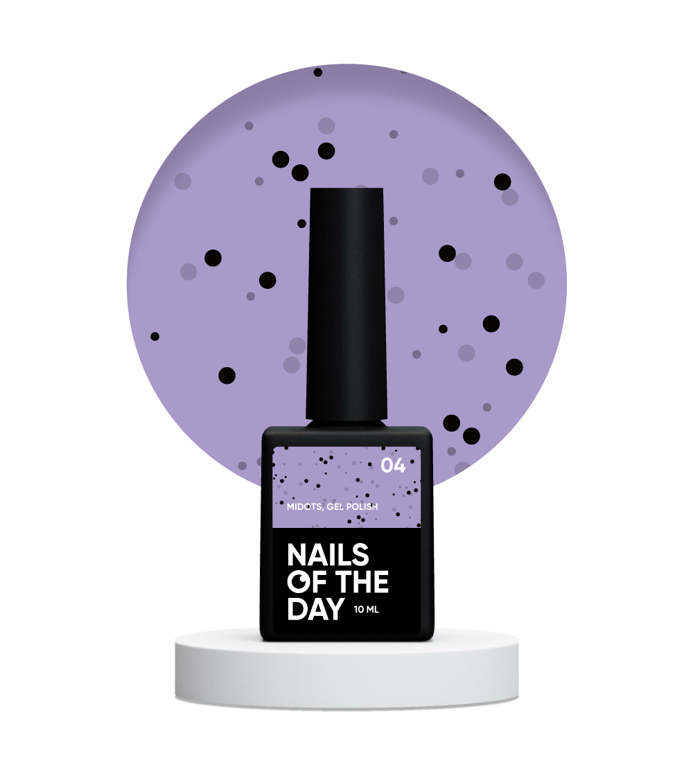 NAILSOFTHEDAY MiDots gel polish 04 - esmalte semipermanente  violeta claro con puntos negros, 10 ml