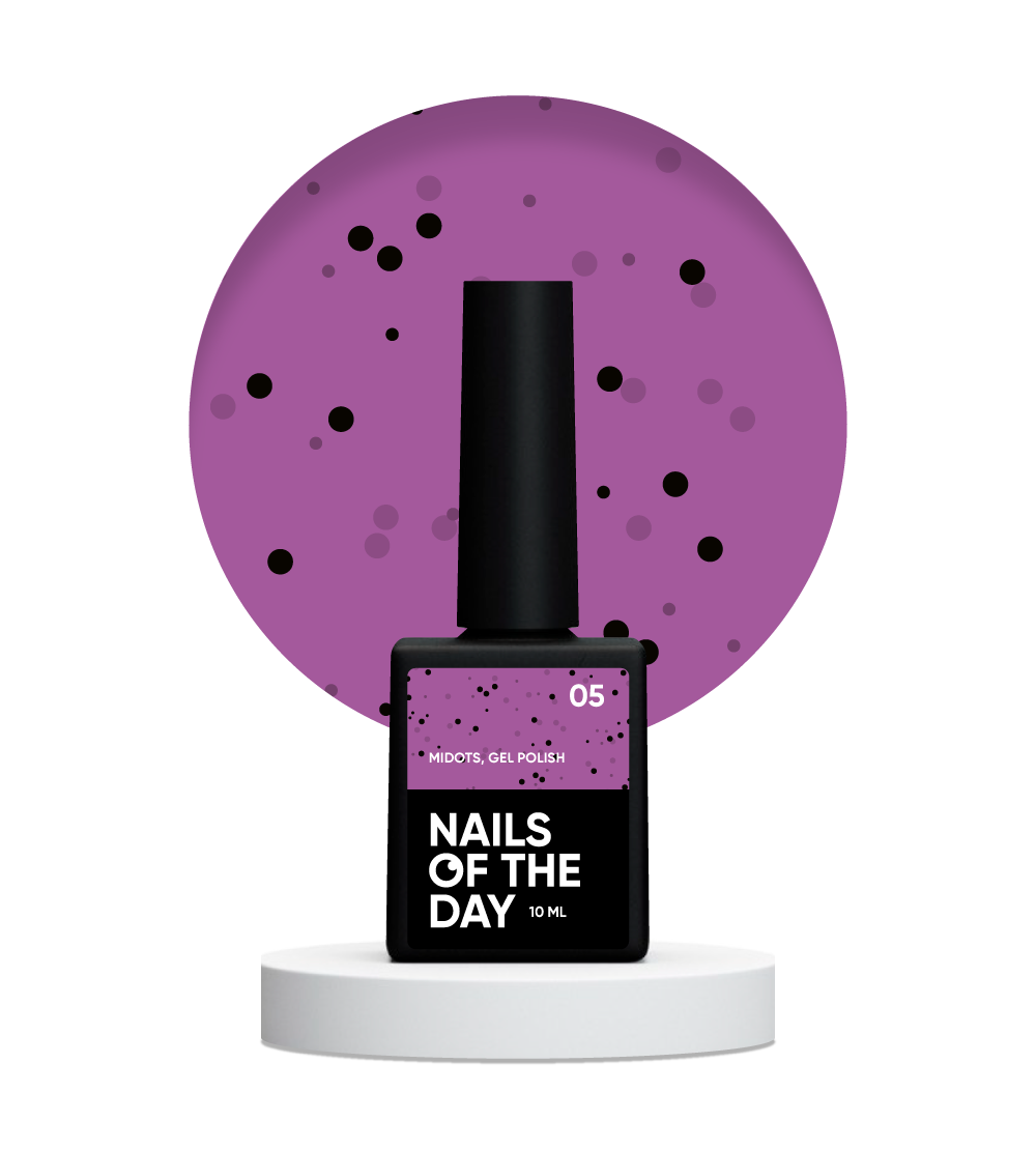 NAILSOFTHEDAY MiDots gel polish 05 — esmalte semipermanente  frambuesa con puntos negros para uñas, 10 ml
