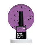 NAILSOFTHEDAY MiDots gel polish 06 - esmalte semipermanente  morado con puntos negros para uñas, 10 ml