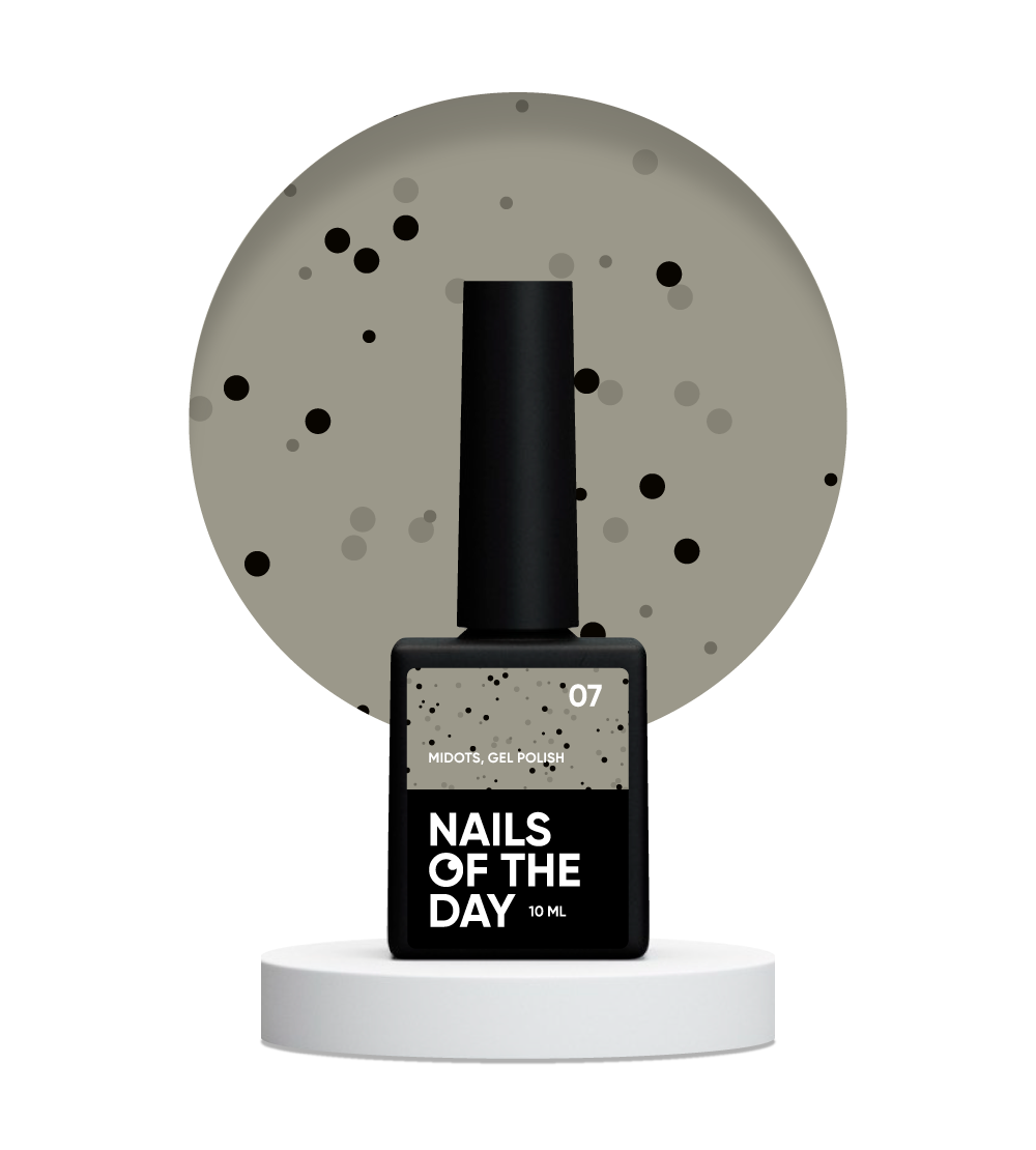 NAILSOFTHEDAY MiDots gel polish 07 - esmalte semipermanente color leche-pistacho con puntos negros para uñas, 10 ml