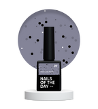 NAILSOFTHEDAY MiDots gel polish 09: esmalte semipermanente gris intenso con puntos negros para uñas, 10 ml
