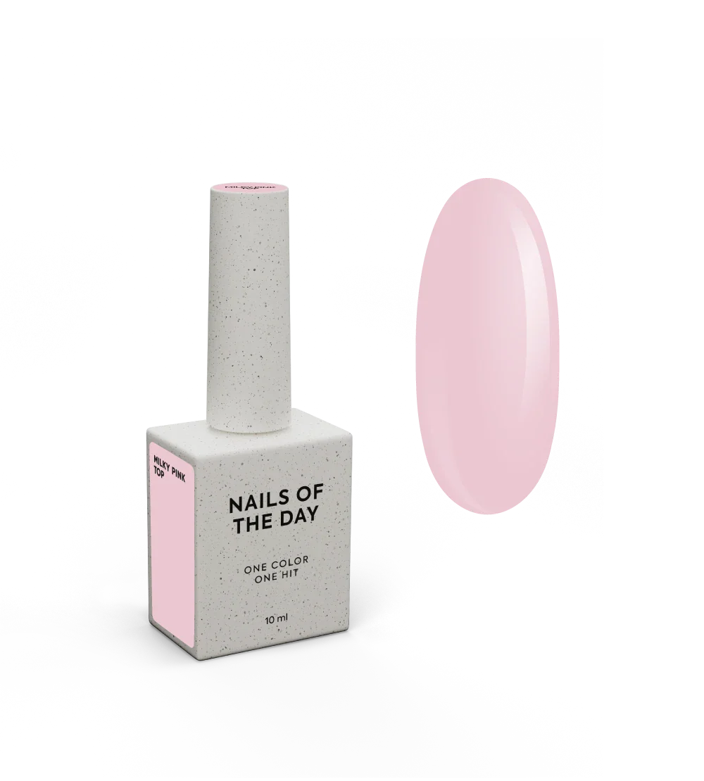 NAILSOFTHEDAY Milky pink top - top rosa lechoso suave sin capa pegajosa para uñas, 10 ml