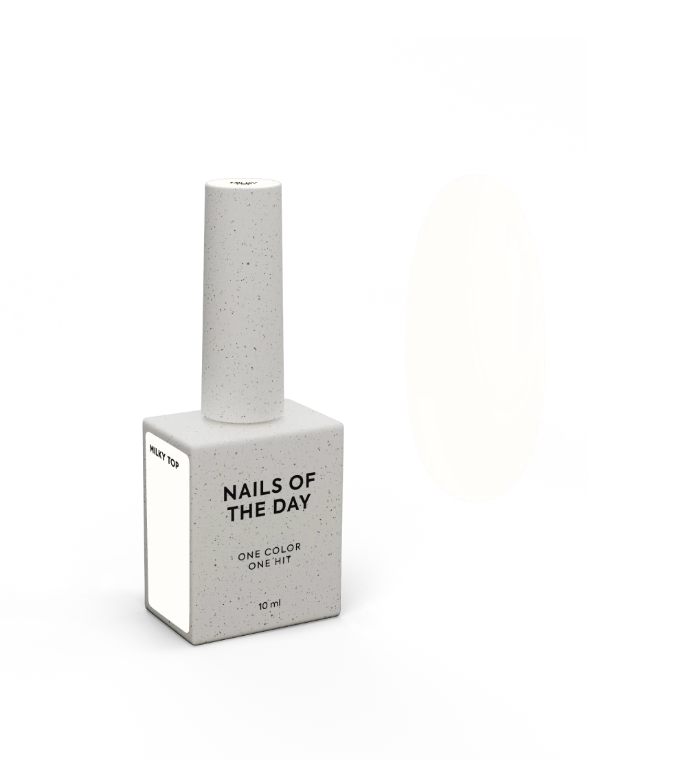 NAILSOFTHEDAY Milky top – top suave lechosa sin capa pegajosa para uñas, 10 ml