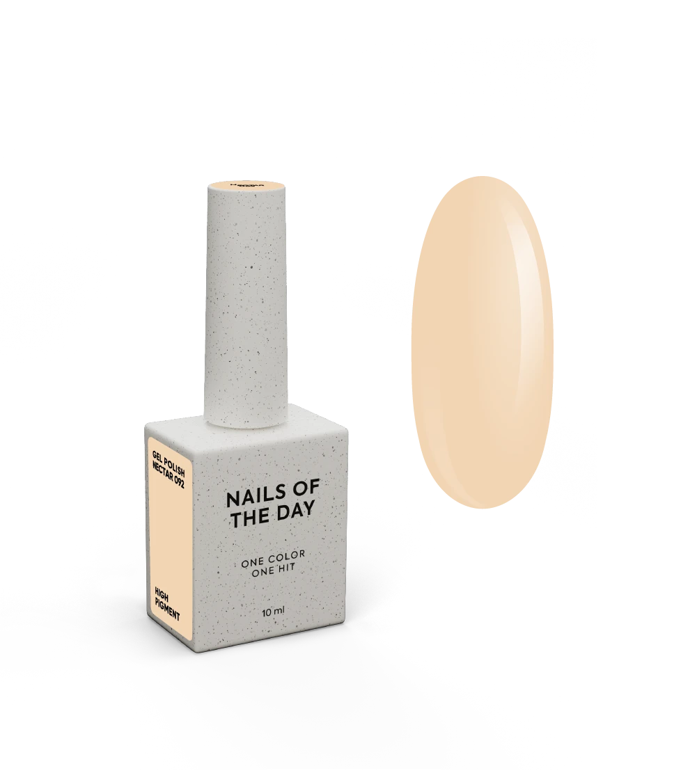 NAILSOFTHEDAY Gel Polish Nectar — esmalte semipermanente melocotón pastel con cobertura en una capa, 10 ml