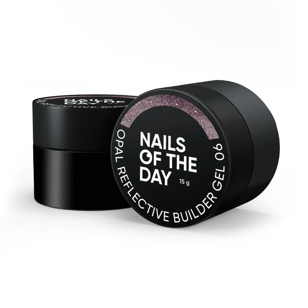 NAILSOFTHEDAY Opal Reflective builder gel 06 — gel constructor lavanda frío con brillo opalescente y partículas reflectantes, 15 g.