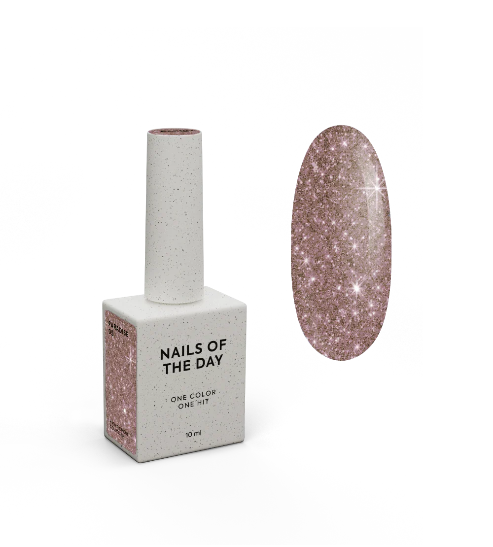 NAILSOFTHEDAY Paradise 05 — esmalte semipermanente marrón grafito que cubre la uña con una sola capa, 10 ml