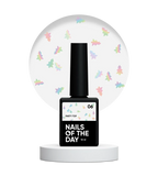 NAILSOFTHEDAY Party Top 06 — capa final con purpurina holográfica en forma de árbol, sin capa pegajosa, 10 ml.