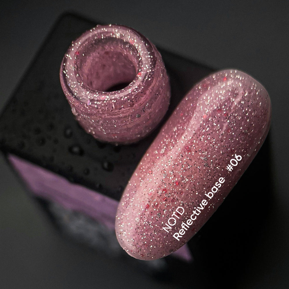 NAILSOFTHENIGHT Reflective base 06 - base reflectante de camuflaje con brillo (rosa suave), 10 ml