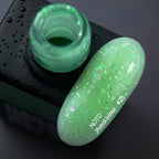 NAILSOFTHEDAY Potal base 25 – base lima/lima con elegante decoracion holográfica, 10 ml