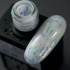 NAILSOFTHEDAY Potal base 27 – base lechosa suave con destellos de neón, 10 ml
