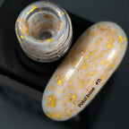 NAILSOFTHEDAY Potal base 11 - base lechosa con decoracion dorada, 10 ml