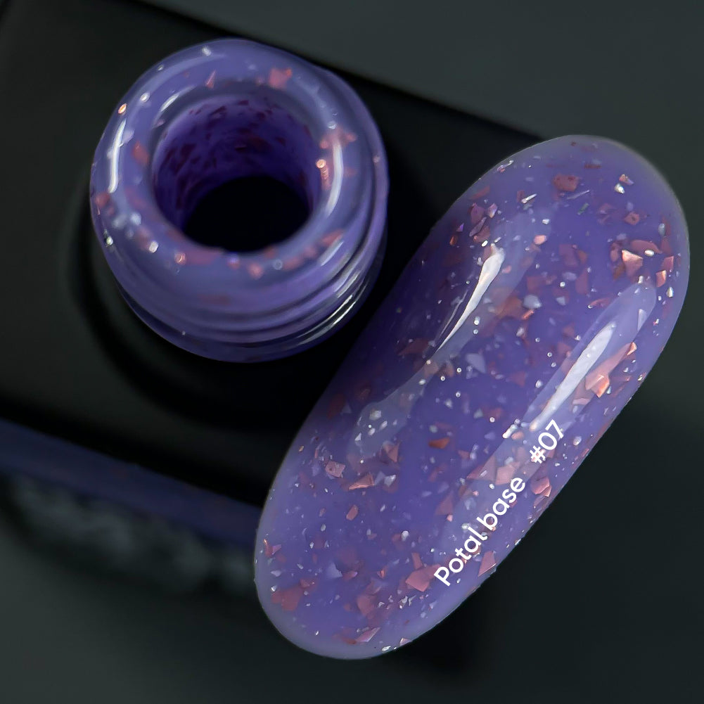 NAILSOFTHEDAY Potal base 07 - base violeta con decoracion de cobre, 10 ml