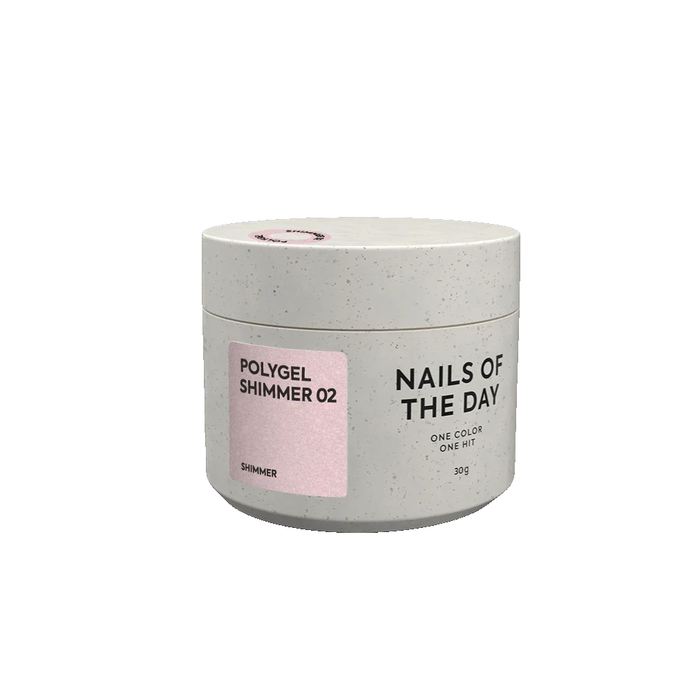 NAILSOFTHEDAY Polygel shimmer 02 — Polygel de grano finо color rosa suave con brillo , 30 g