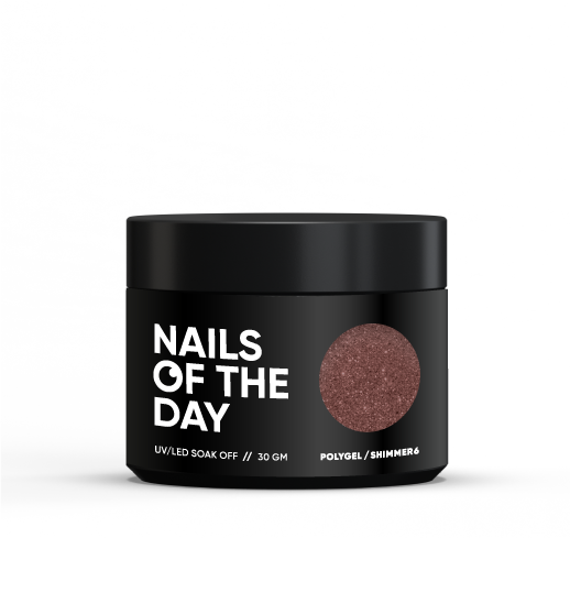 NAILSOFTHEDAY Polygel shimmer 06: poligel de grano fino color nude con brillo , 30 g