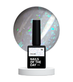 NAILSOFTHEDAY Potal base 16 – base lechosa suave con decoracion holográfica y elegante, 10 ml