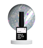 NAILSOFTHEDAY Potal base 17 – base lechosa suave con decoracion  holográfica y elegante, 10 ml