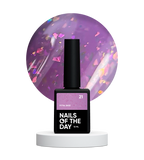 NAILSOFTHEDAY Potal base 21 – base violeta/lila con elegante decoracion holográfica, 10 ml