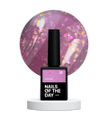 NAILSOFTHEDAY Potal base 22 – base rosa-lila con elegante decoracion holográfica, 10 ml