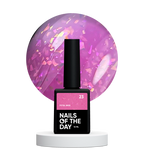 NAILSOFTHEDAY Potal base 23 – base fucsia con elegante decoracion holográfica, 10 ml
