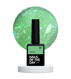 NAILSOFTHEDAY Potal base 25 – base lima/lima con elegante decoracion holográfica, 10 ml