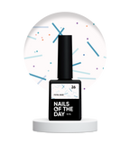 NAILSOFTHEDAY Potal base 26 – base lechosa color vainilla con destellos de neón, 10 ml