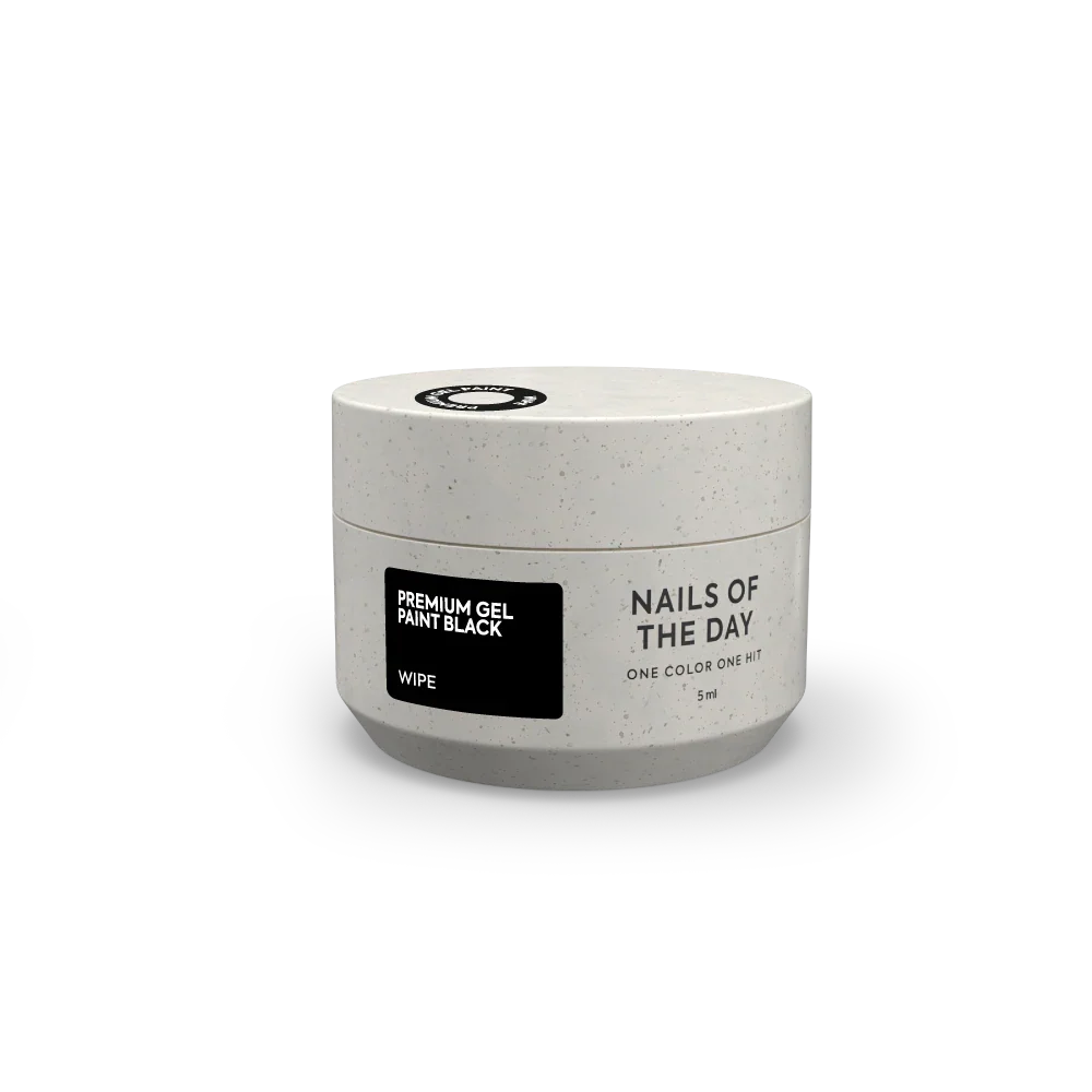 NAILSOFTHEDAY Premium gel paint Black wipe: pintura en gel con una capa pegajosa, 5 ml