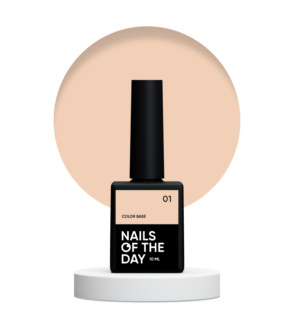 NAILSOFTHEDAY Color base 01 – base de color para uñas (beige arena), 10 ml