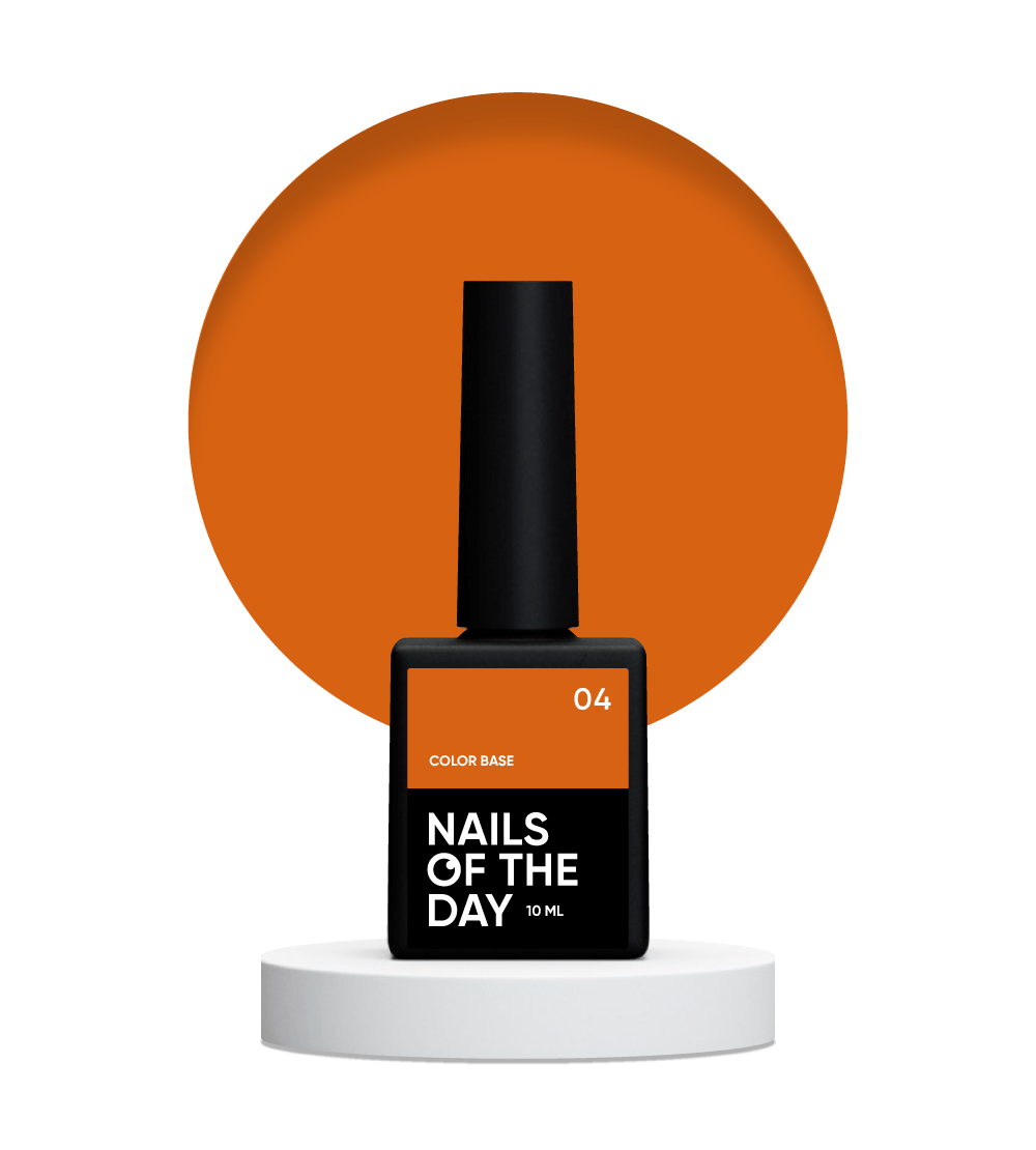 NAILSOFTHEDAY Color base 04 – base de color para uñas (naranja zanahoria), 10 ml