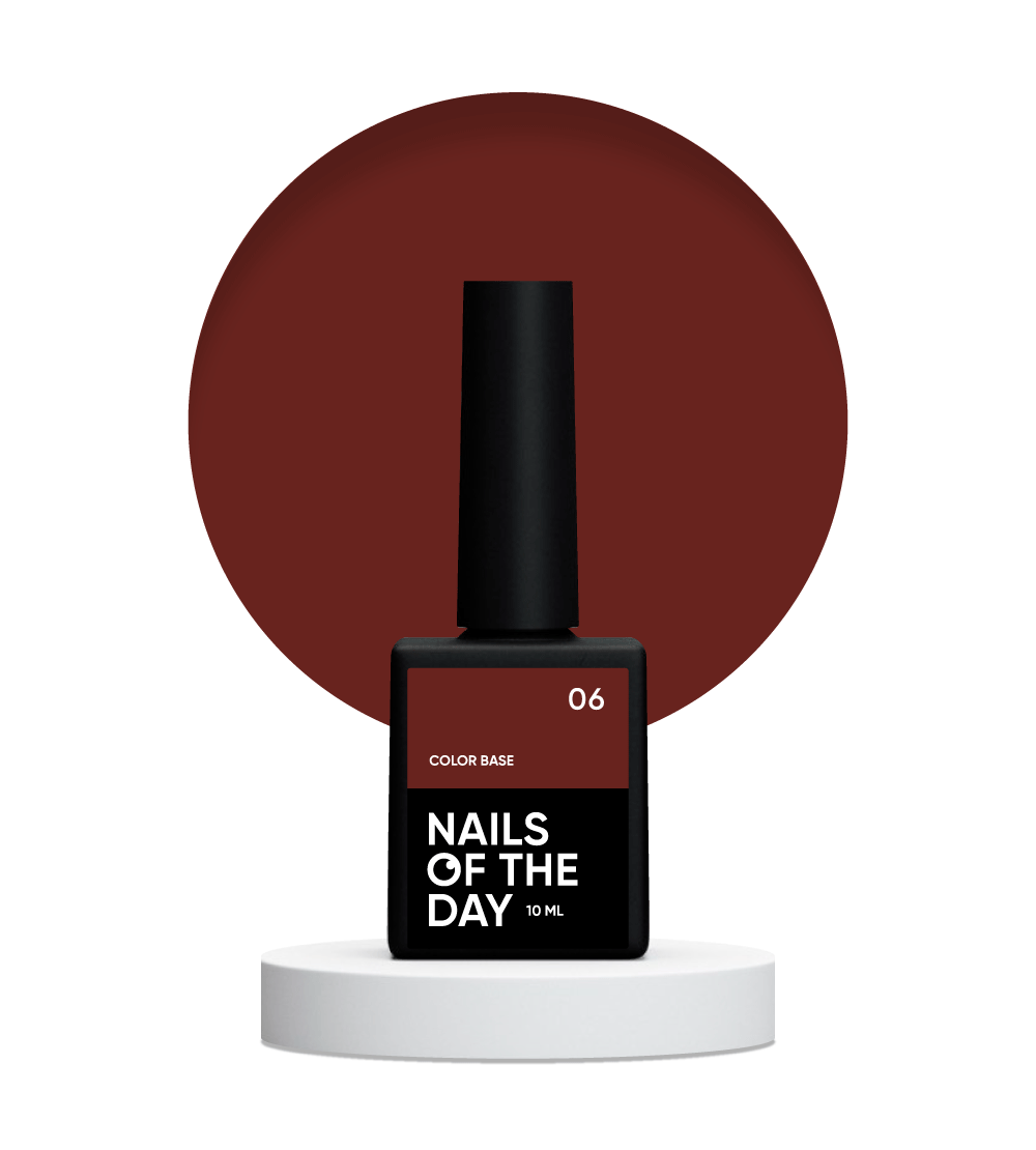 NAILSOFTHEDAY Color base 06 – base de color para uñas (marrón saturado), 10 ml